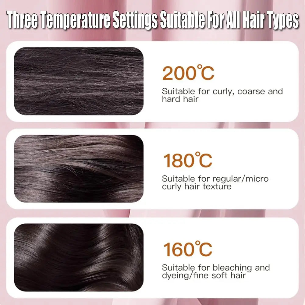 GLAM COMB Mini Hair Straightener - Portable 3-Speed Control