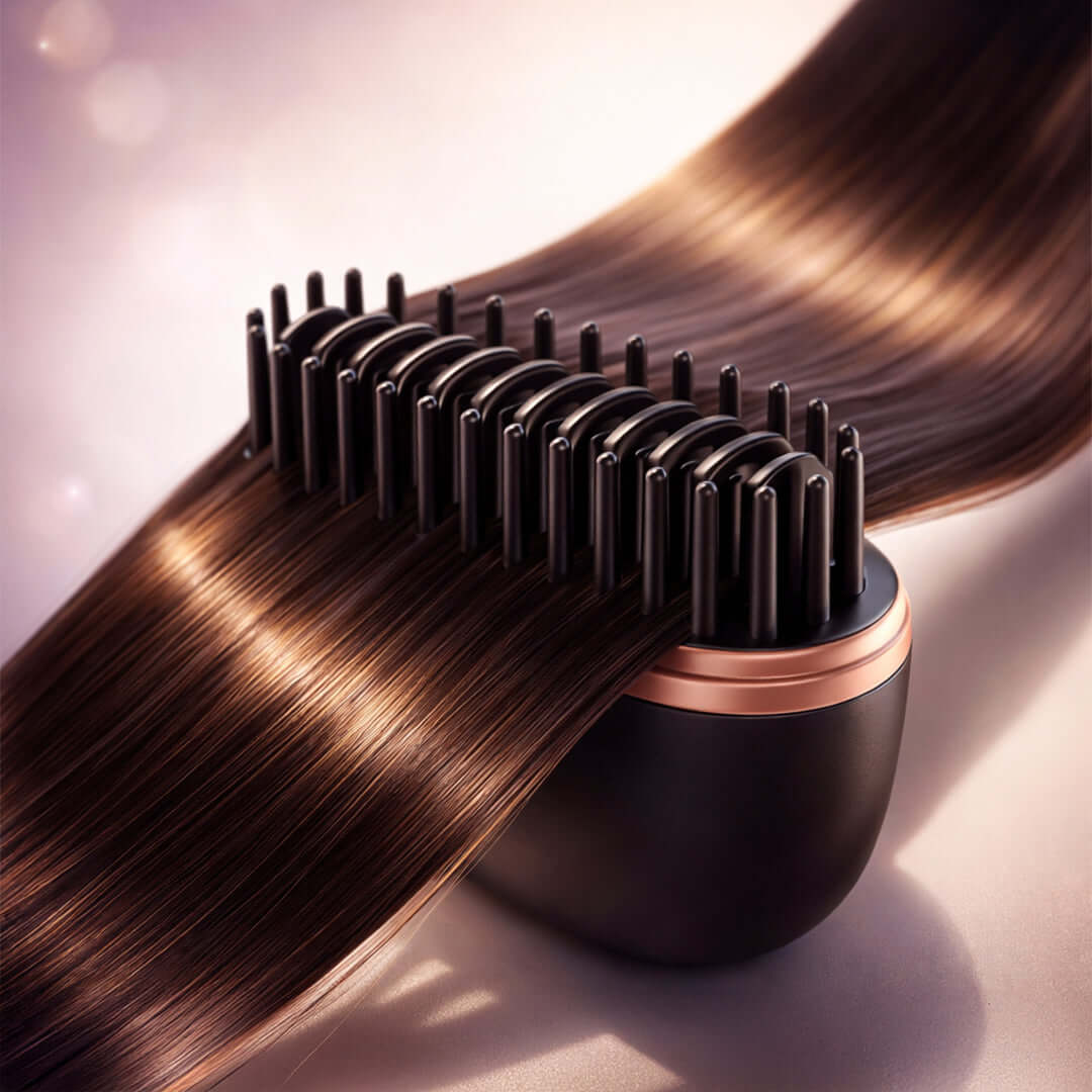 GLAM COMB Mini Hair Straightener - Portable 3-Speed Control